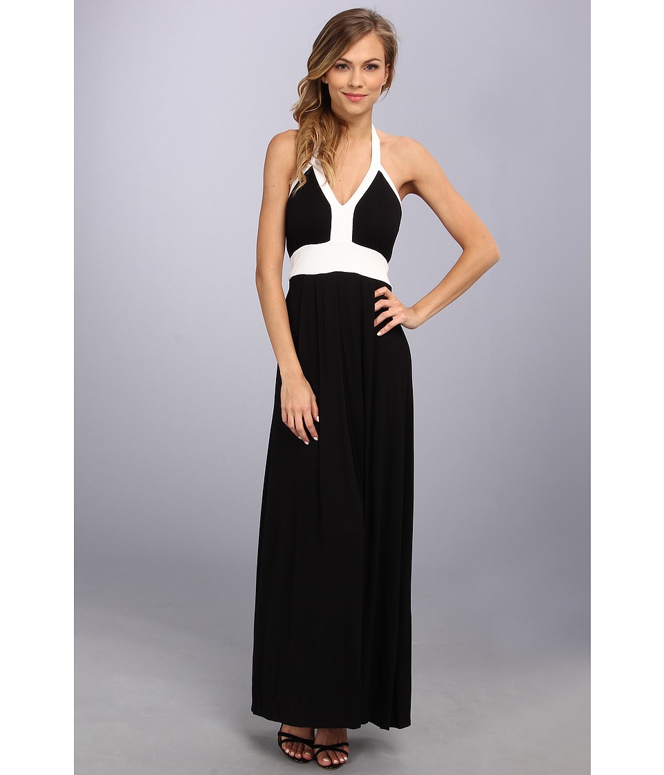 Calvin Klein Rayon Span Halter Maxi Womens Dress (Black)