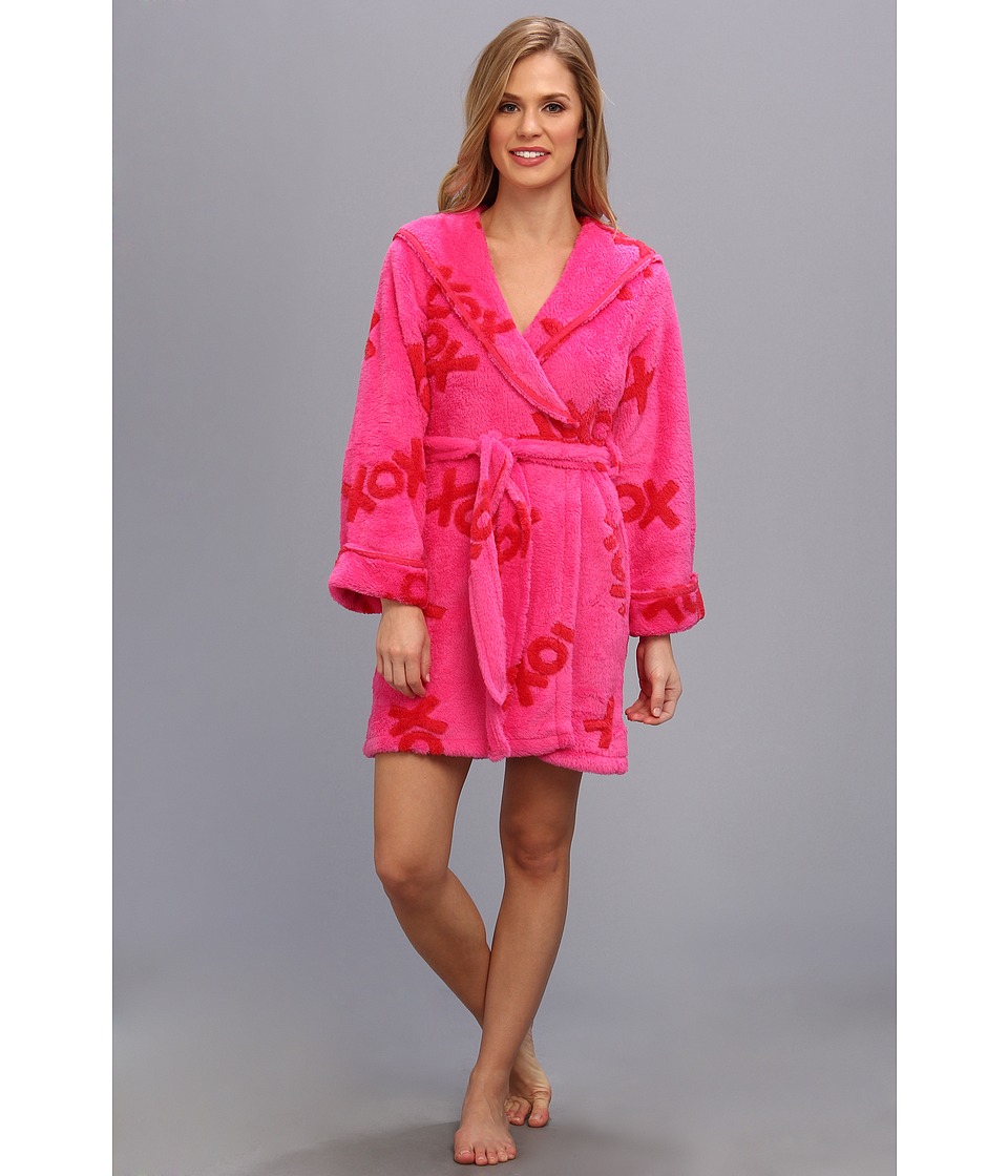 Betsey Johnson XOX Luxe Fleece Robe Womens Robe (Pink)