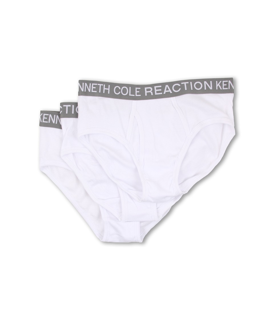 Kenneth Cole Reaction 3 Pack Hip Brief Mens Underwear (White)