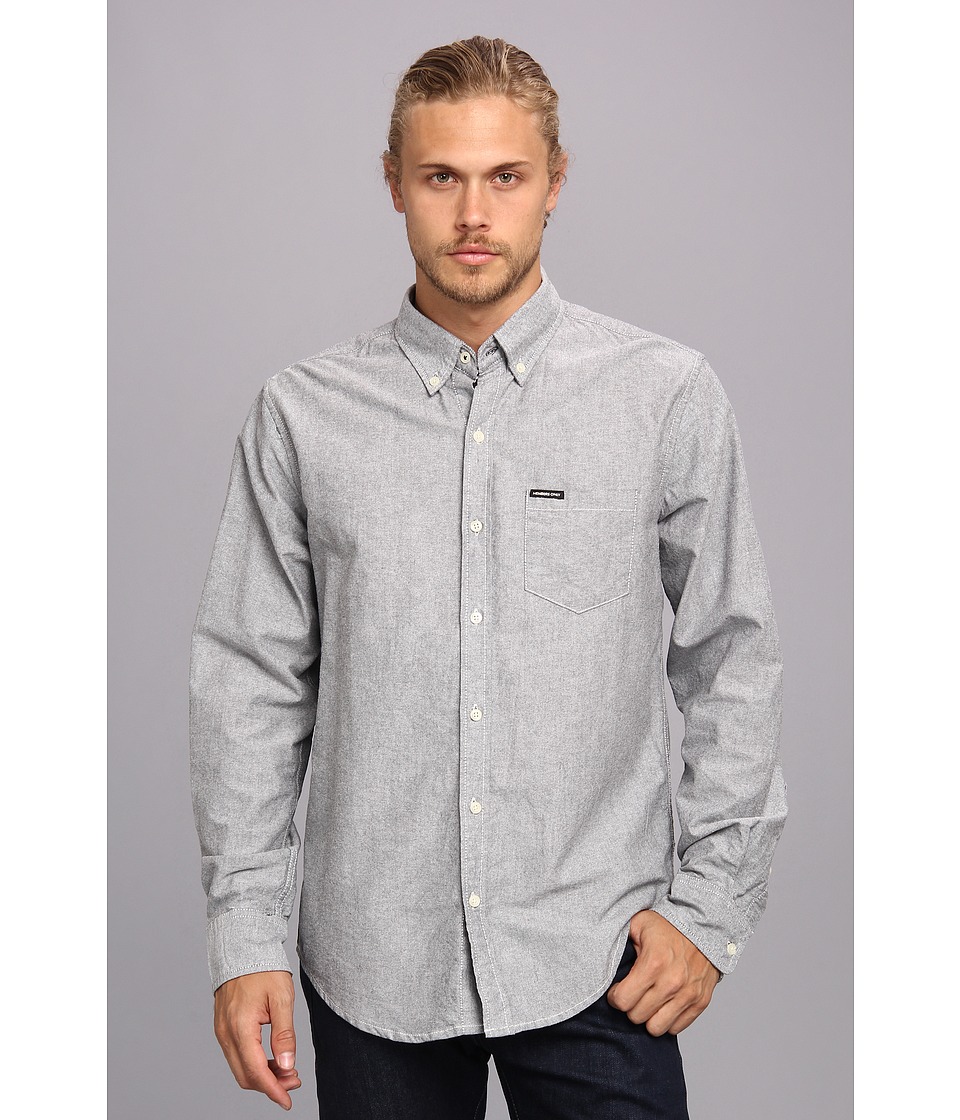 Members Only Oxford Cotton Shirt Mens Long Sleeve Button Up (Gray)