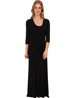 Calvin Klein 3/4 Sleeve Rayon Span Laxi CD4N9J37 (Black) Women's Dress