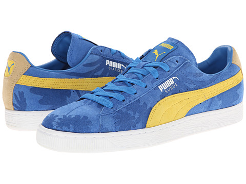 yellow and blue pumas