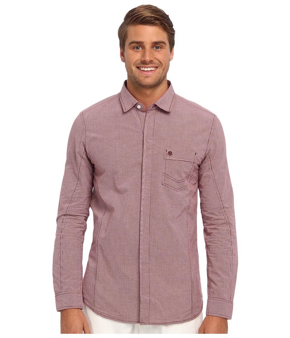 Mavi Jeans Detailed Shirt Mens Long Sleeve Button Up (Pink)