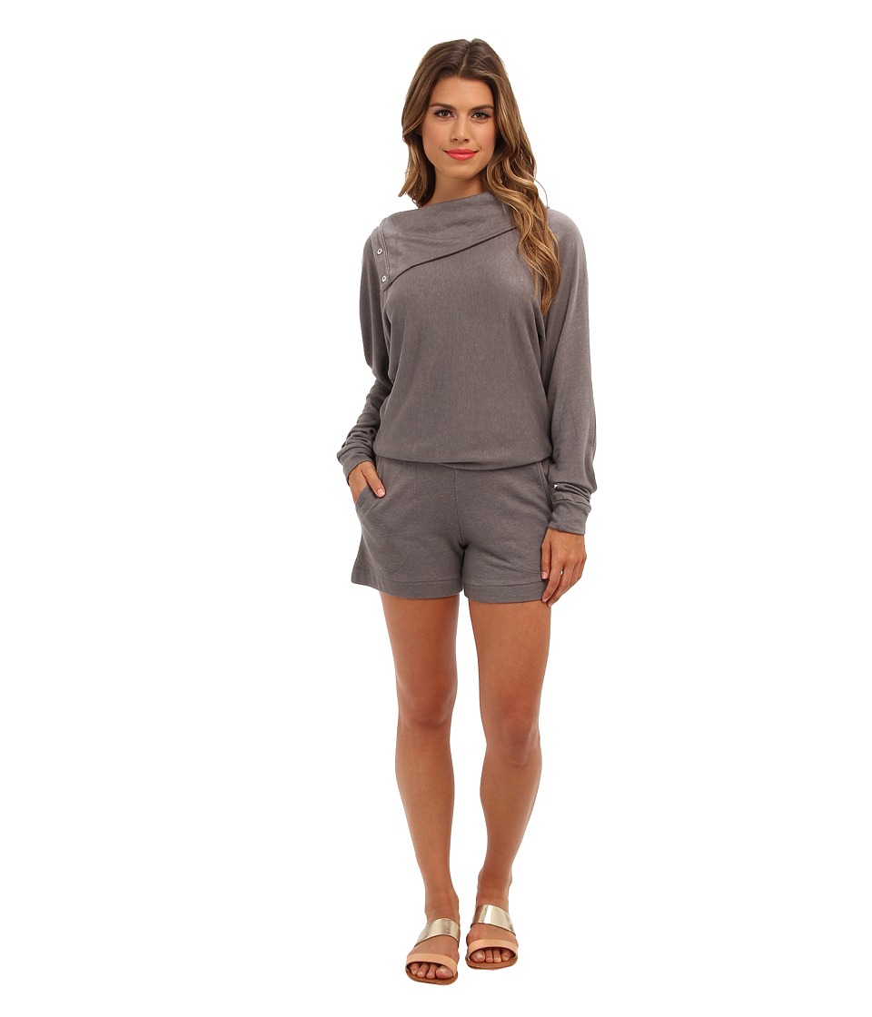BCBGMAXAZRIA Hockley Knit French Terry Jumper Womens Jumpsuit & Rompers One Piece (Gray)