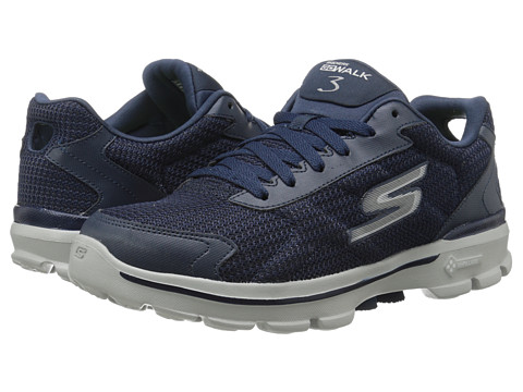 skechers navy go walk 3 lace up trainers