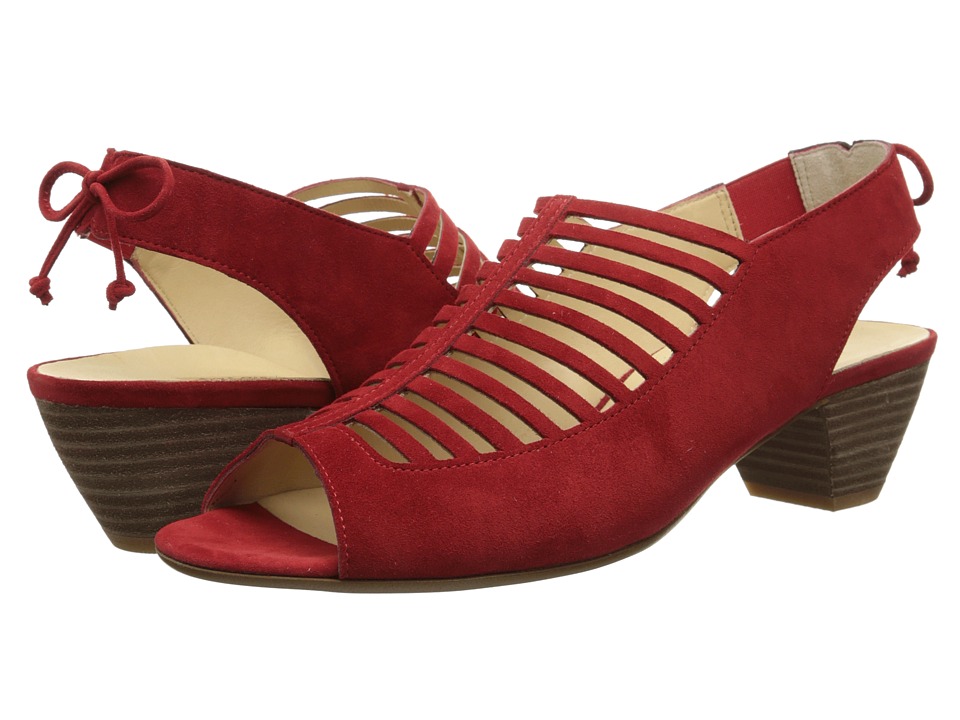 green and red heels