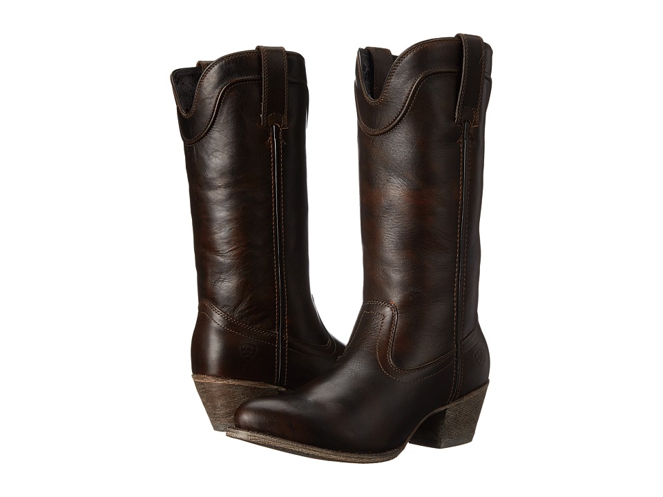brown and blue ariat boots