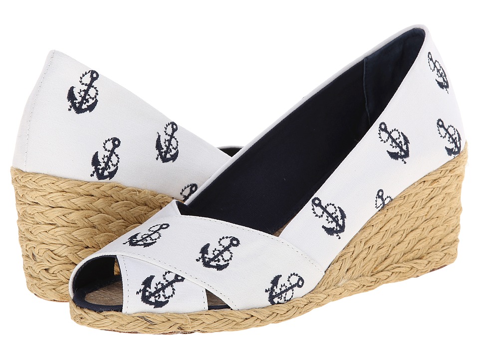 UPC 888875248457 Lauren Ralph Lauren Women s Cecilia Espadrille Sandal White Modern Navy Anchor upcitemdb