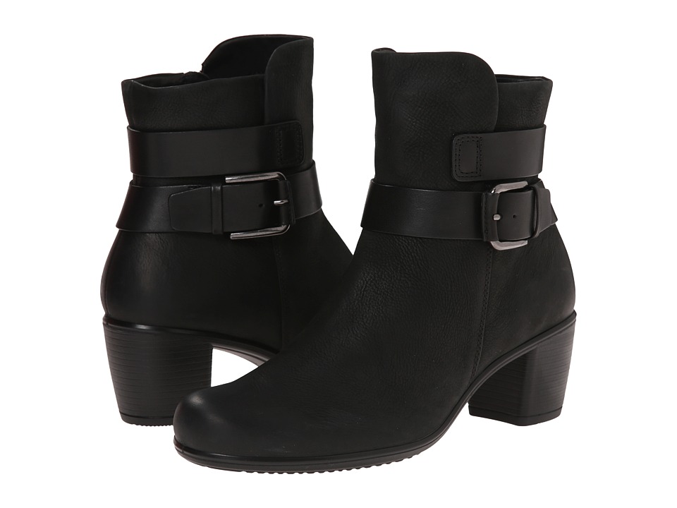 ECCO Touch 55 Mid Cut Bootie (Black/Black) Women