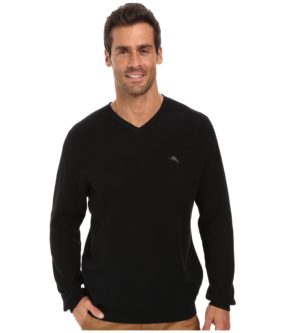 Tommy Bahama Ocean Avenue V-Neck Sweater (Black) Men