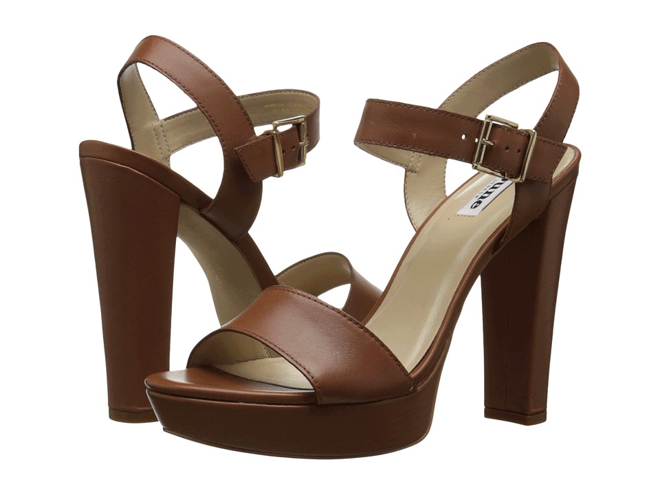 tan leather high heel shoes