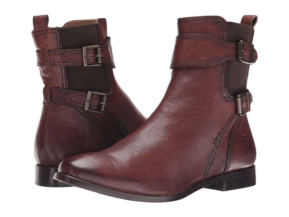 Frye Anna Gore Short (Chocolate Buffalo Leather) Cowboy Boots
