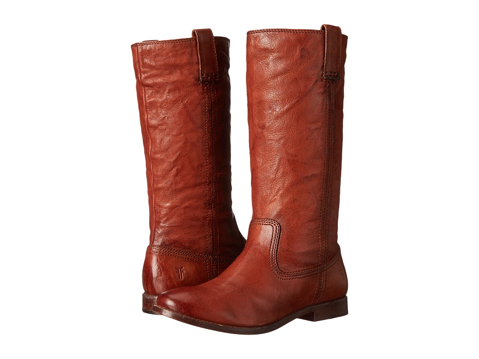 Frye Anna Mid Pull On (Cognac Antique Soft Vintage) Cowboy Boots