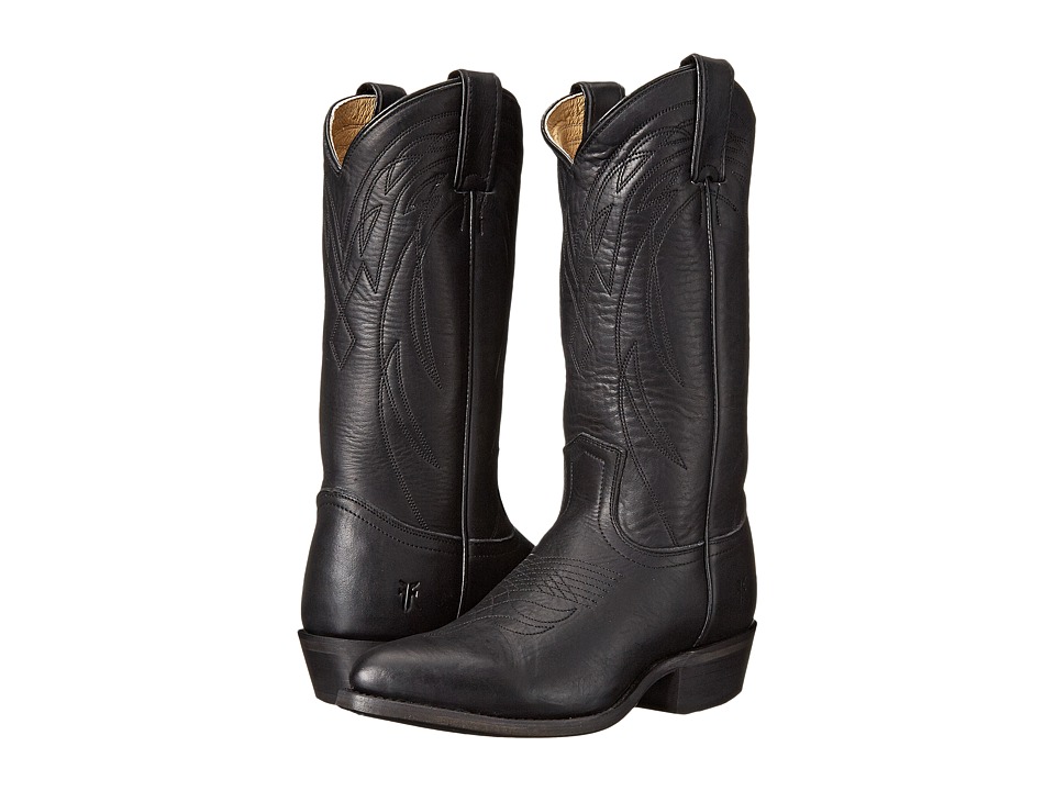 Frye Billy Pull On (Black Washed Oiled Vintage) Cowboy Boots