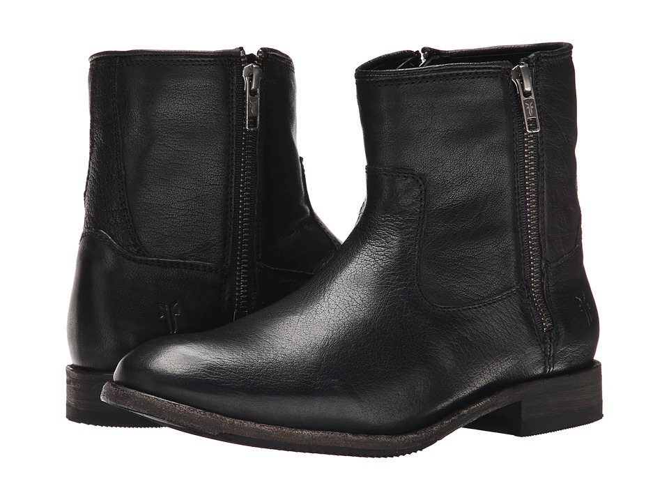 Frye Ethan Double Zip (Black Buffalo Leather) Women