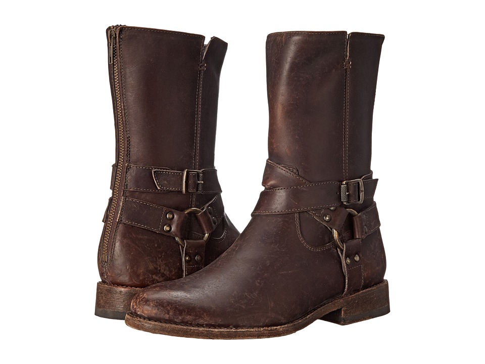 Frye Jayden Harness Zip (Espresso Smooth Stonewash) Cowboy Boots