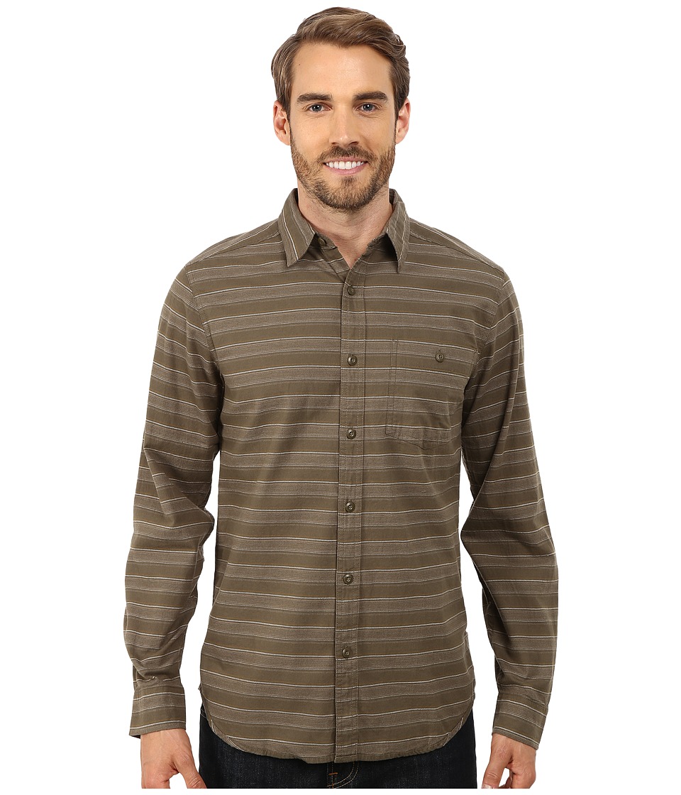 Royal Robbins Sierra Stripe Long Sleeve Shirt (Light Olive) Men