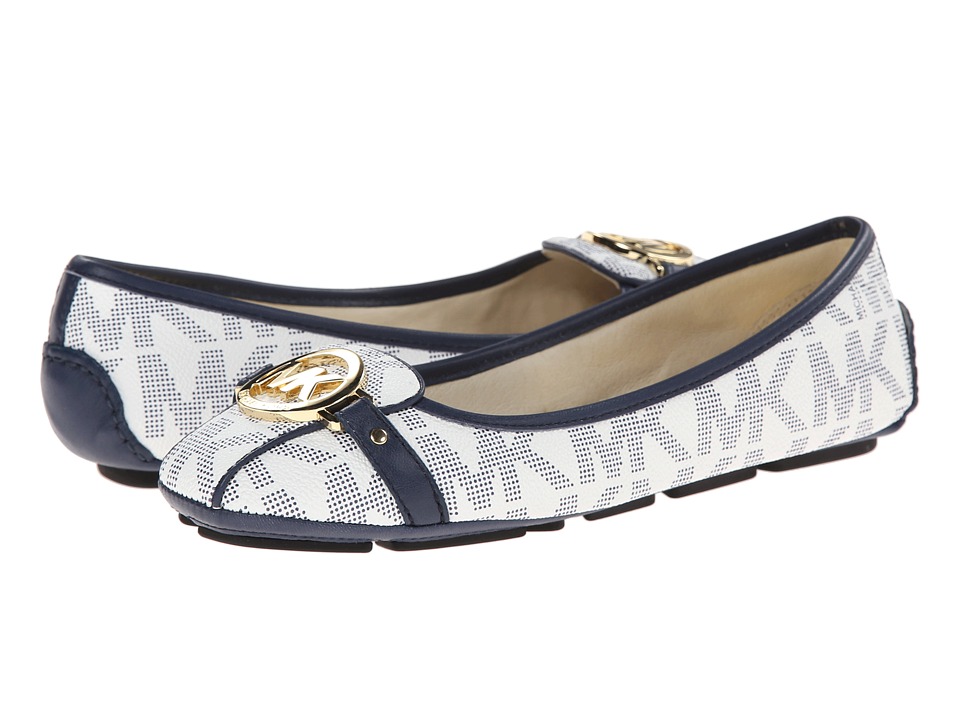 blue and white michael kors shoes