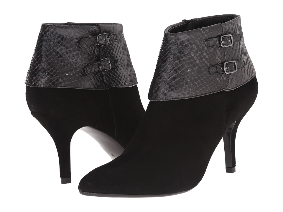 Vaneli Kandee (Black Suede/Black Vero Print/Gunmetal Buckles) Women
