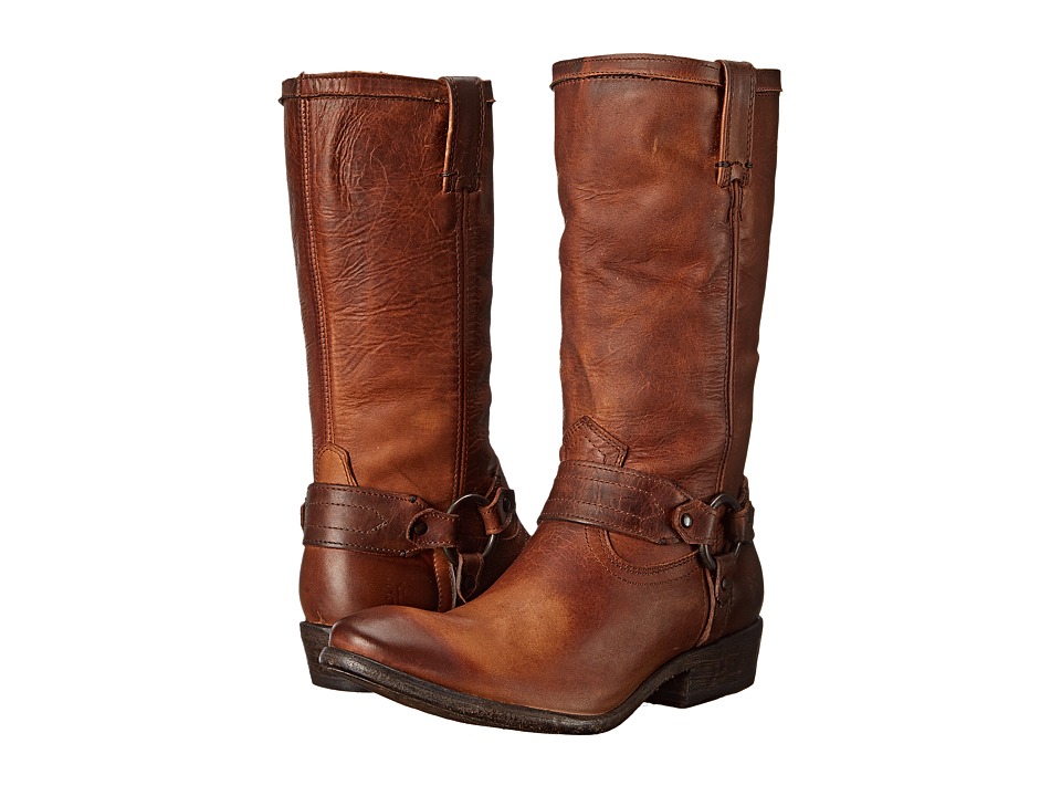 Frye Carson Harness (Cognac Washed Antique Pull Up) Women