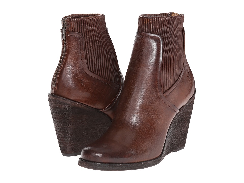 Frye Carrie Scrunch Back Zip (Dark Brown Antique Pull Up) Cowboy Boots