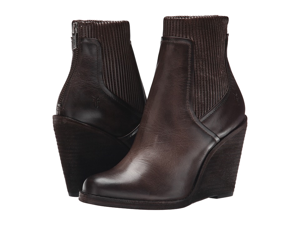 Frye Carrie Scrunch Back Zip (Slate Antique Pull Up) Cowboy Boots