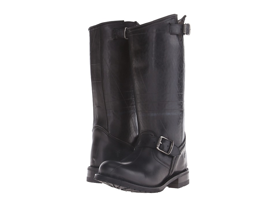 Frye Engineer Shearling Tall (Black Recycled Rubber/Shearling) Cowboy Boots