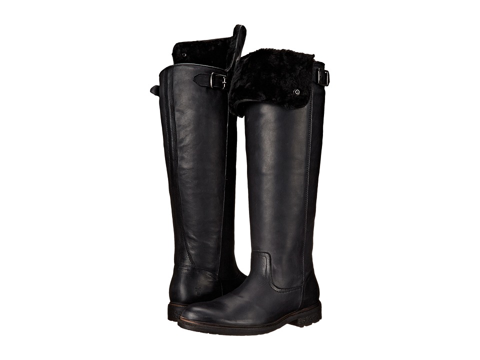 Frye Mara Button OTK (Black Soft Classic Leather) Cowboy Boots