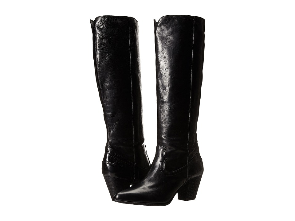 Frye Renee Seam Tall (Black Washed Antique Pull Up) Cowboy Boots