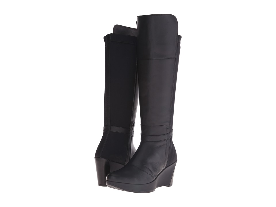 Naot Delilah (Jet Black Leather/Black Stretch) Women
