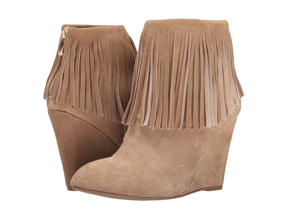 Chinese Laundry Arctic Fringe Wedge Bootie (Camel) Women