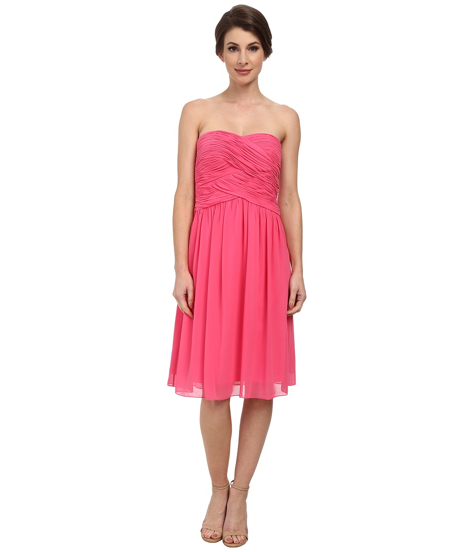 Donna Morgan Anne Short Strapless Chiffon Dress Donna Morgan Anne Short Strapless Chiffon Dress
