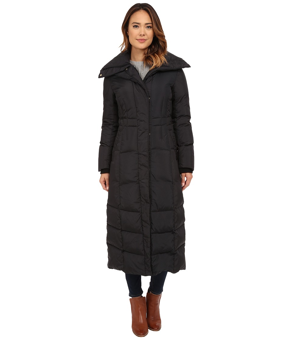 Cole Haan Down Coat with Oversized Collar (Black) Women