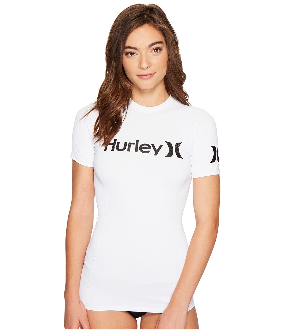 Hurley One Only S/S Rashguard (White) Women