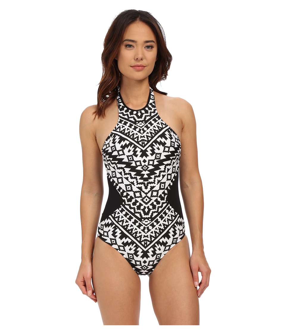 Seafolly Kasbah High Neck Maillot (Black/White) Women