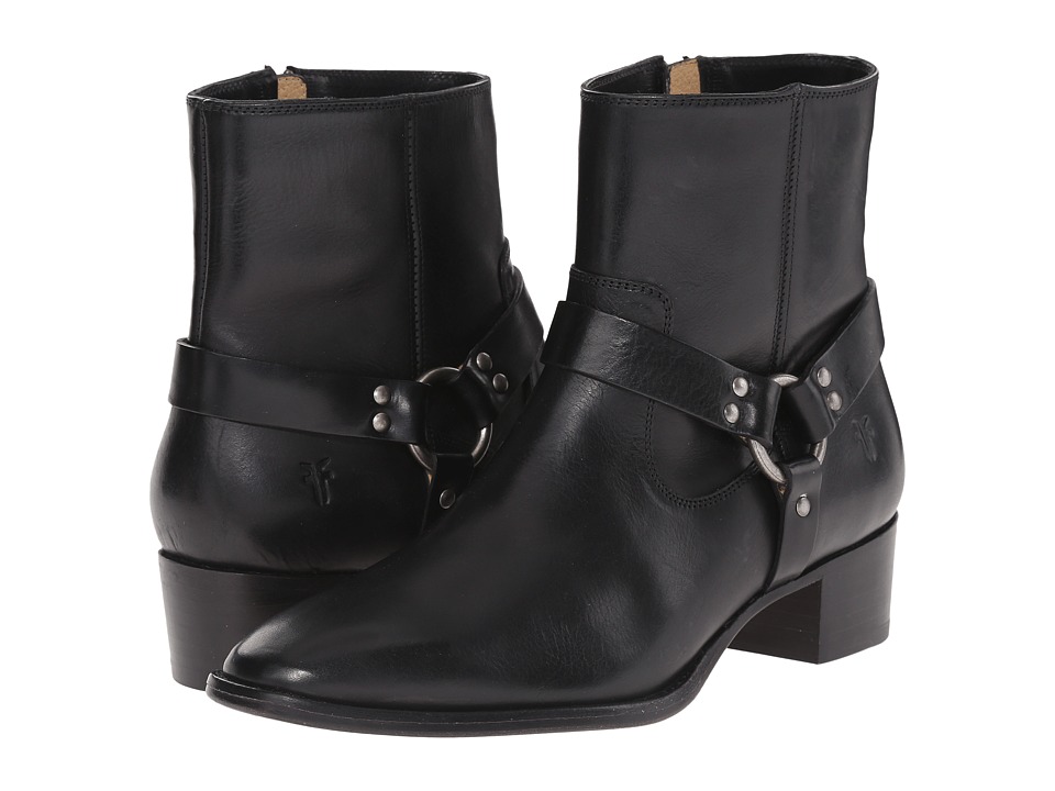 Frye Dara Harness Short (Black Smooth Polished Veg) Women