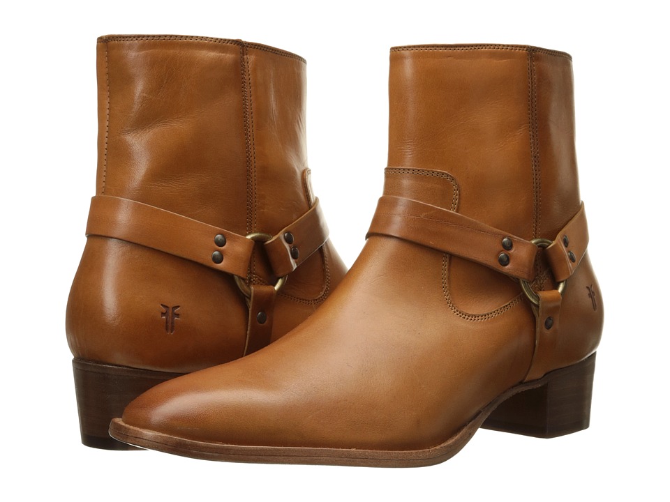 Frye Dara Harness Short (Tan Smooth Polished Veg) Women
