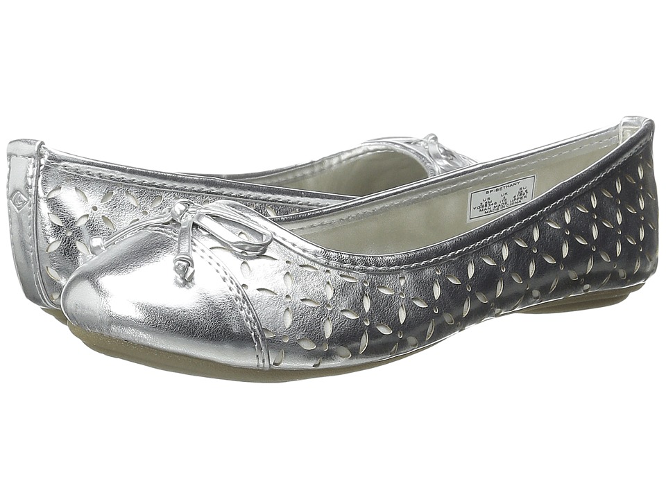 Sperry Kids Bethany (Toddler/Little Kid/Big Kid) (Silver/White) Girls Shoes
