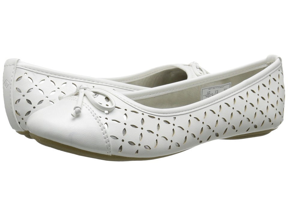 Sperry Kids Bethany (Toddler/Little Kid/Big Kid) (White/Silver) Girls Shoes