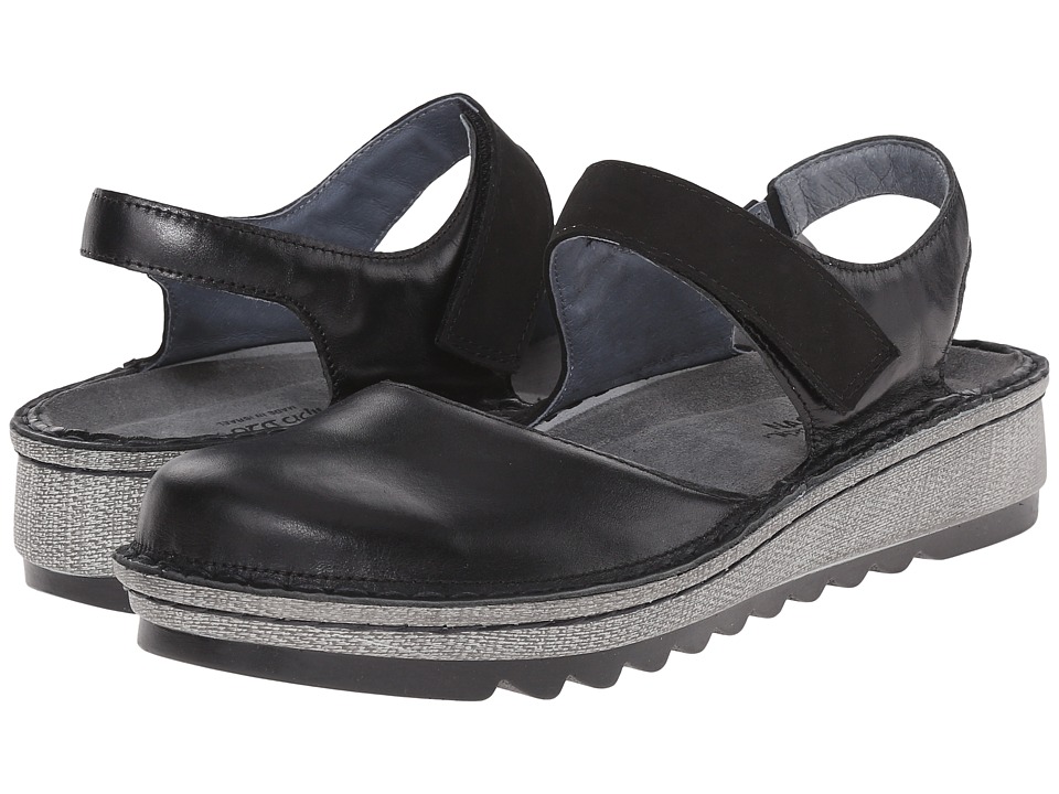 Naot Lantana (Black Madras Leather/Black Velvet Nubuck) Women
