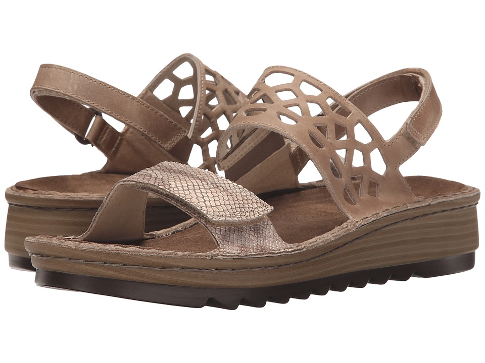 Naot Acacia (Beige Snake Leather/Khaki Beige Leather) Women
