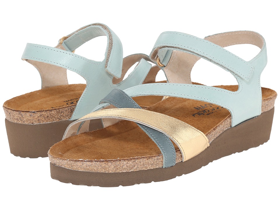 Naot Sophia (Celadon Leather/Gold Leather/Sea Green Leather) Women