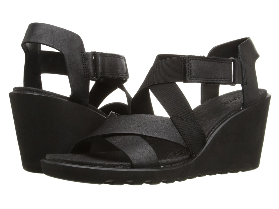 ECCO Freja Wedge Sandal Strap (Black) Women