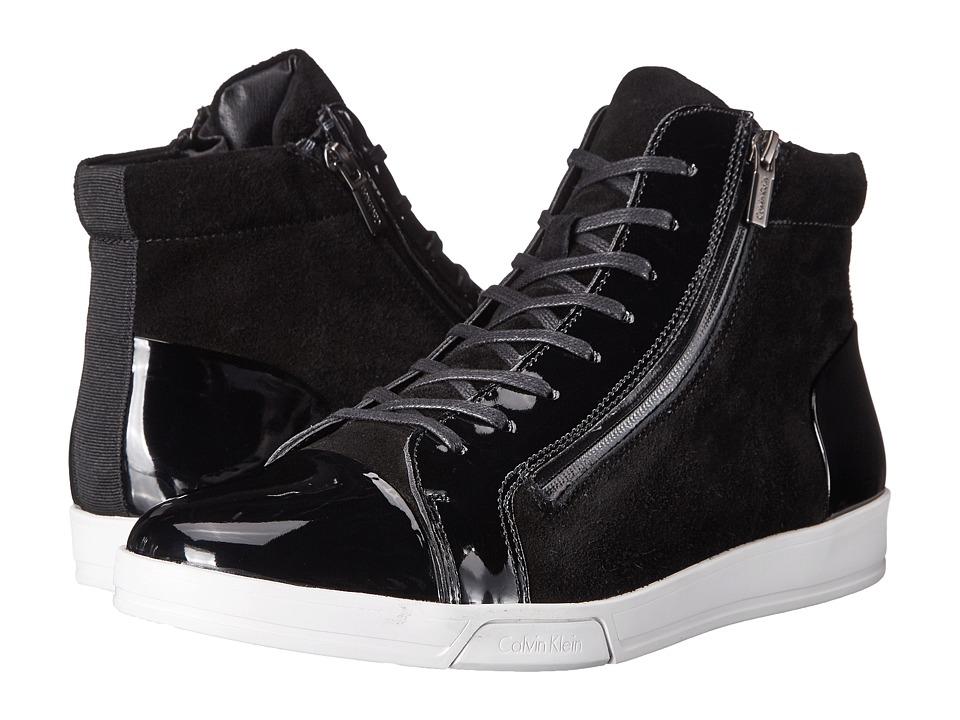 calvin klein mens black suede shoes