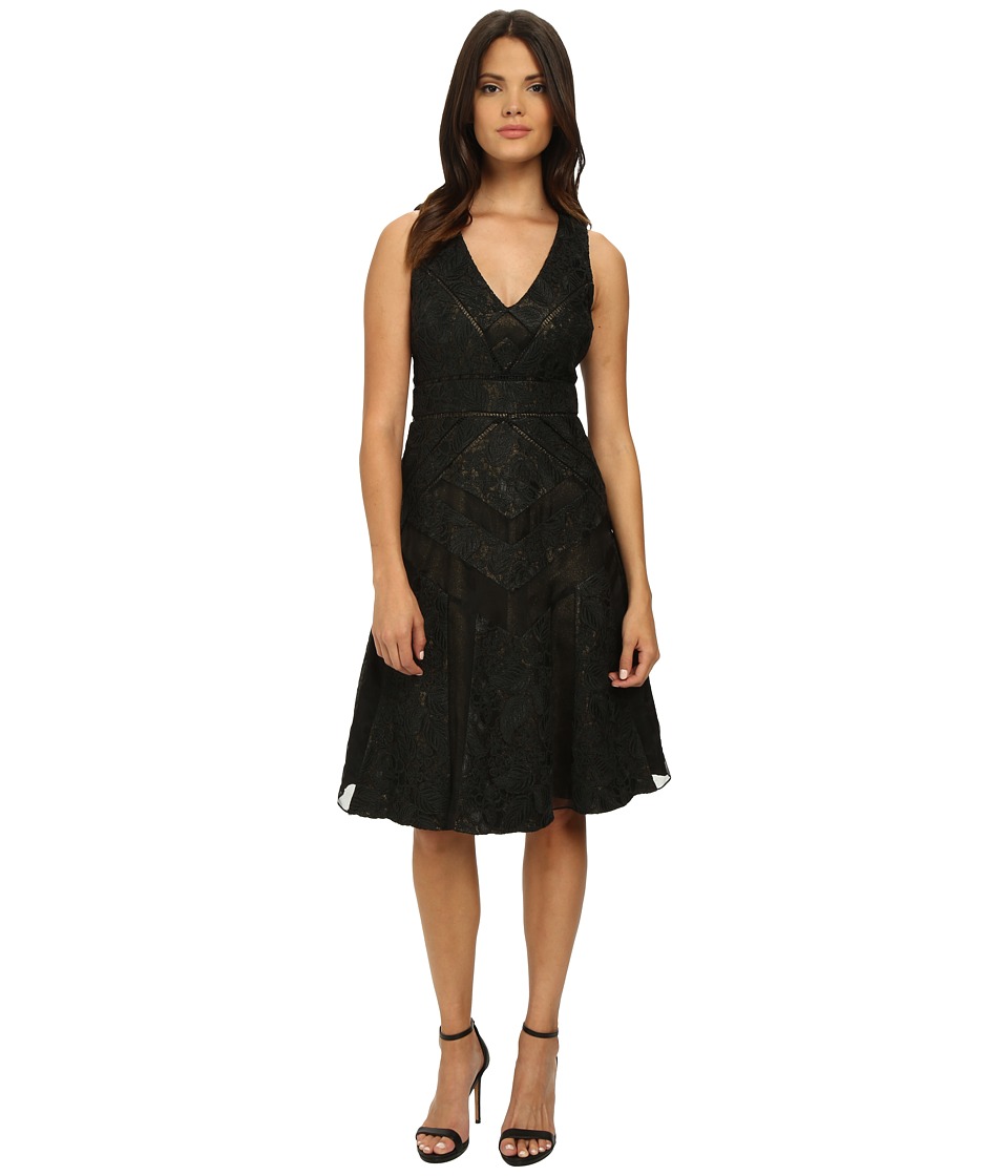 Badgley Mischka Runaway Lace Collage Cocktail Dress Badgley Mischka Runaway Lace Collage Cocktail Dress