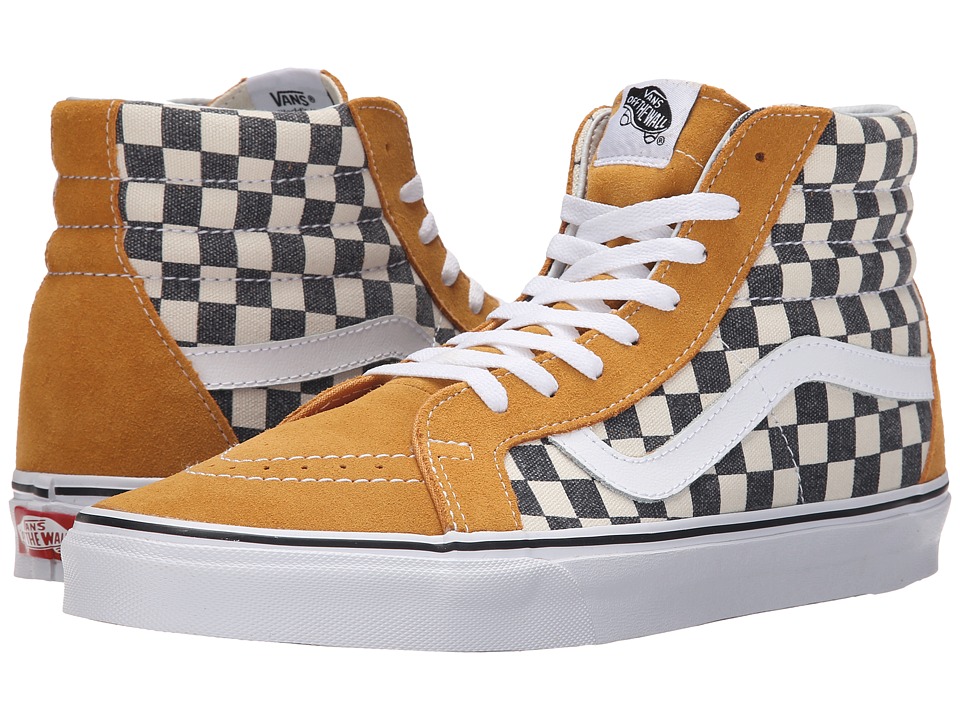 Vans sk8 hi sale checkerboard spruce yellow