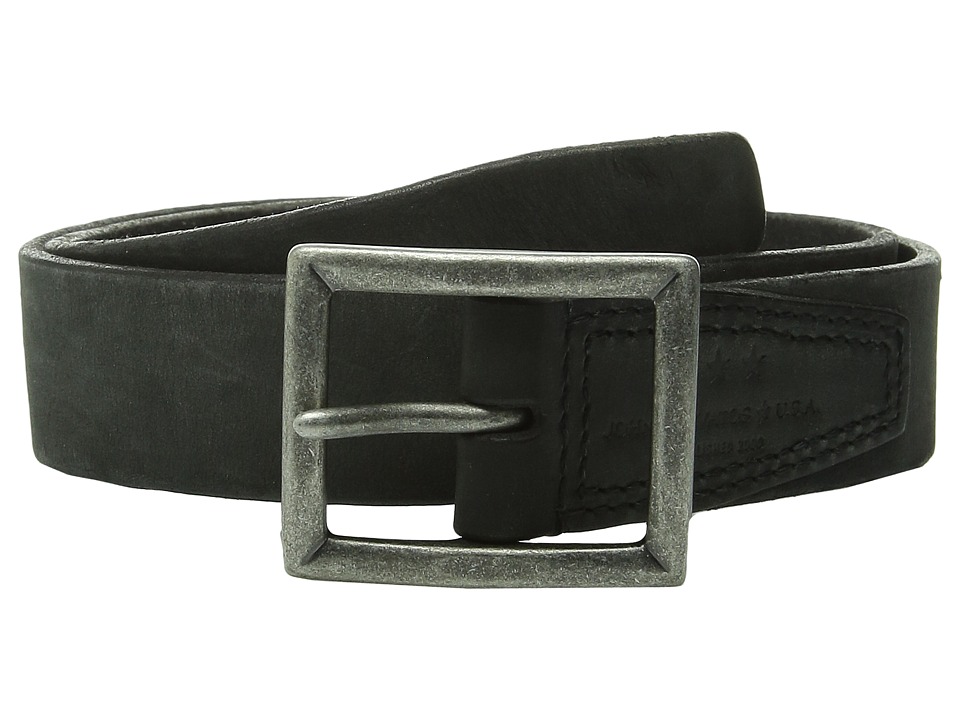 John Varvatos Star U.S.A. 35mm Full Weight Harness Leather Belt (Black) Men