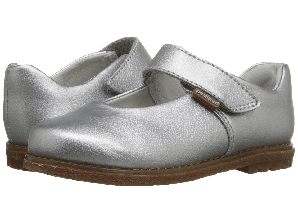 pediped Ann Flex (Toddler/Little Kid) (Silver) Girls Shoes