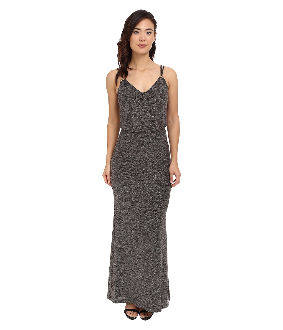 Calvin Klein Slip Strap Gown Black Multi Dress Calvin Klein Slip Strap Gown Black Multi Dress