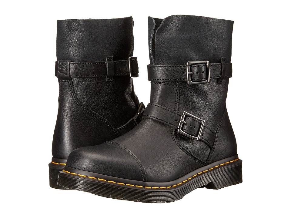 Dr. Martens Kristy Slouch Rigger Boot (Black/Virginia Darkend Suede) Women